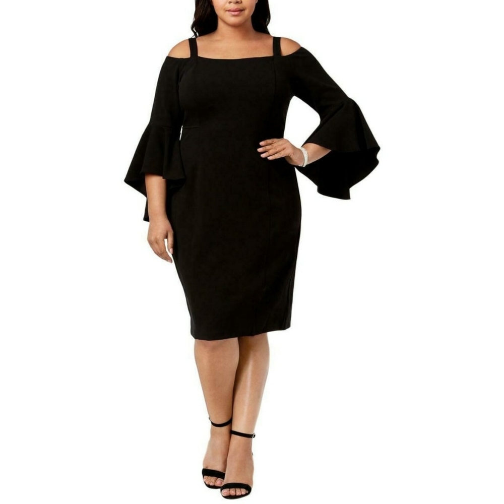 R&M RICHARDS OFF SHOULDER CREPE SCUBA